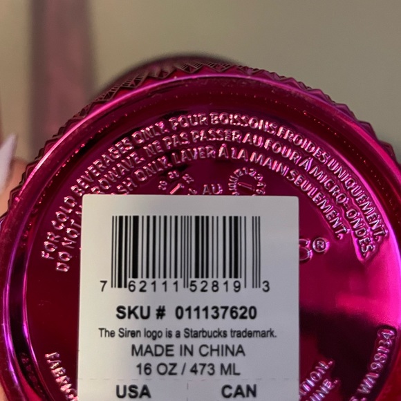 NWT 💗Starbucks Pink Chrome Studded Tumbler ‘Sangria Bling’ Magenta Metallic - Picture 4 of 6